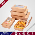 Custom Logo Printed Disposable Kraft Paper Lunch Food Box